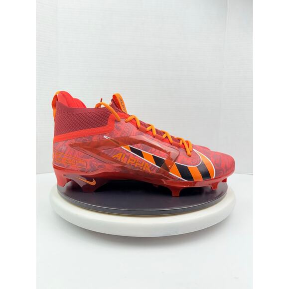 Nike Alpha Menace 4 Elite NRG Mens Sz 13 Orange Red Football Cleats FQ4046-600‎ main image 7